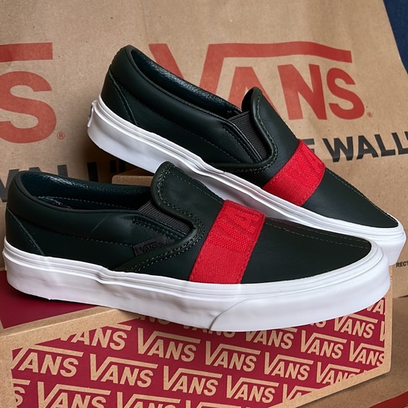 Vans Classic Slip-On W Leather & Webbing Scarabred WMNS - Picture 6 of 16